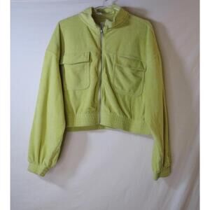 Aerie XL Lime Crop Zip-Up Hoodie